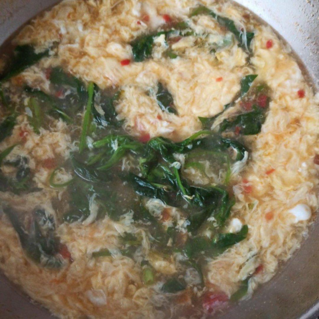 番茄鸡蛋菠菜汤