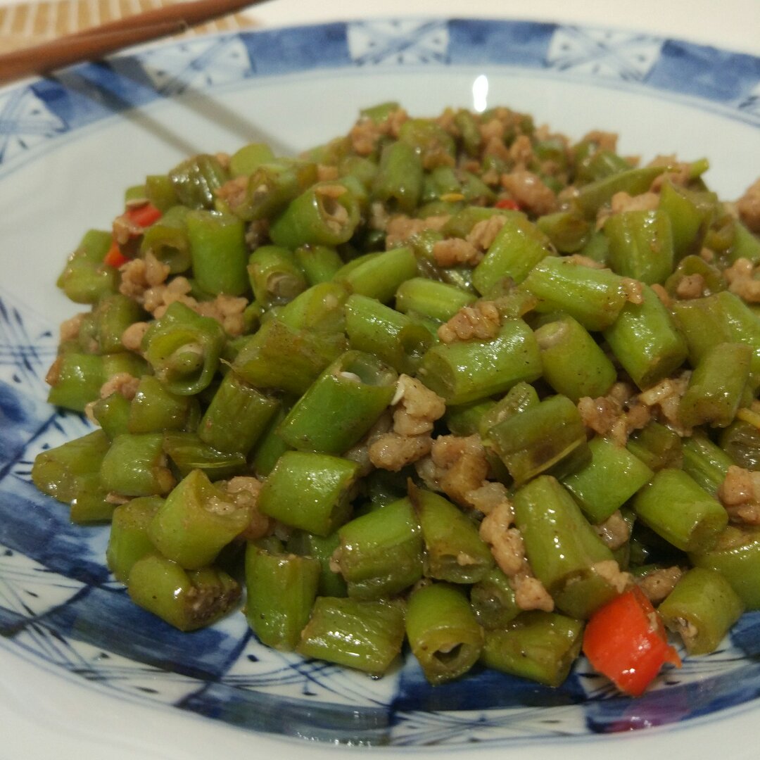 肉沫豆角下饭菜