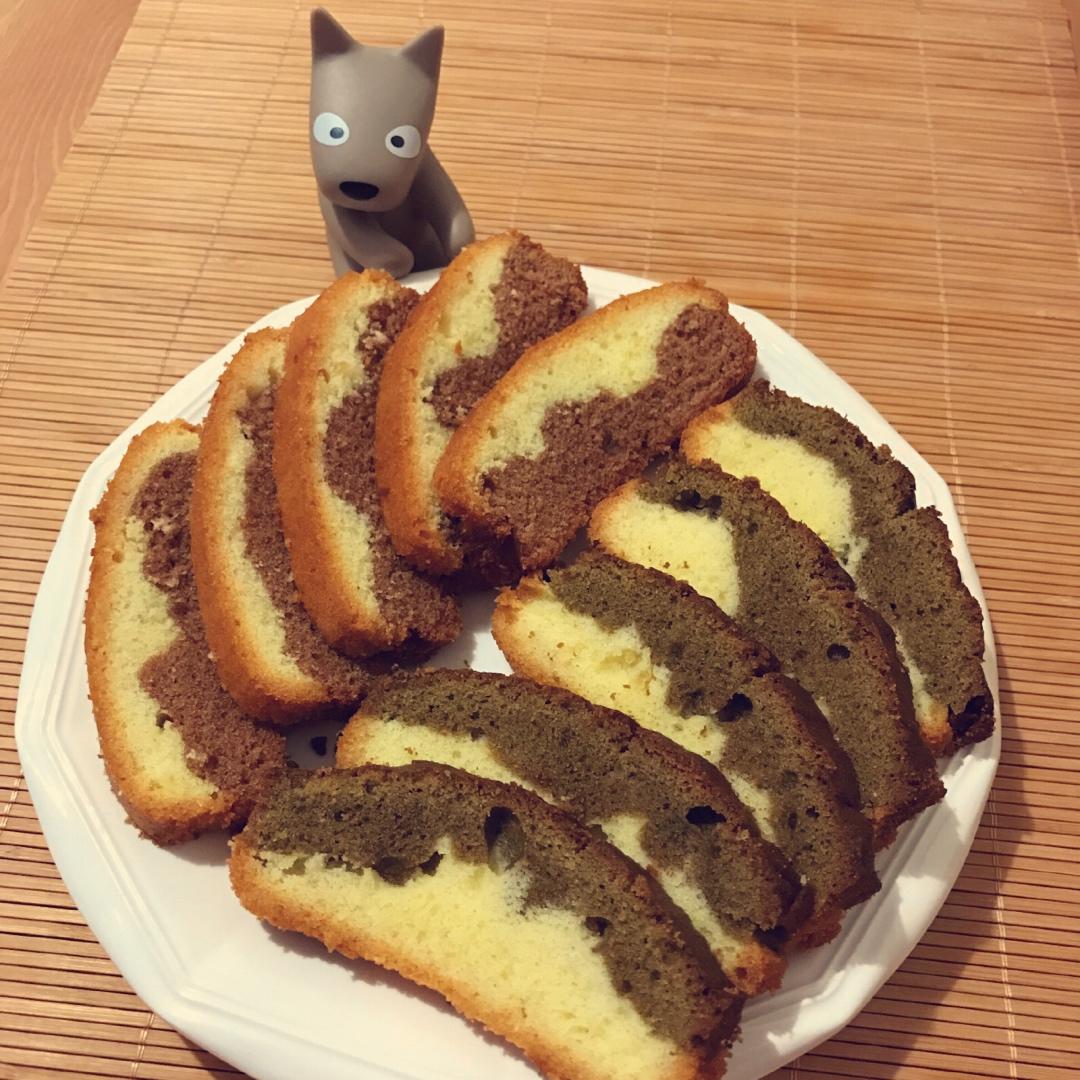 香草&抹茶双拼磅蛋糕（白菜磅）
