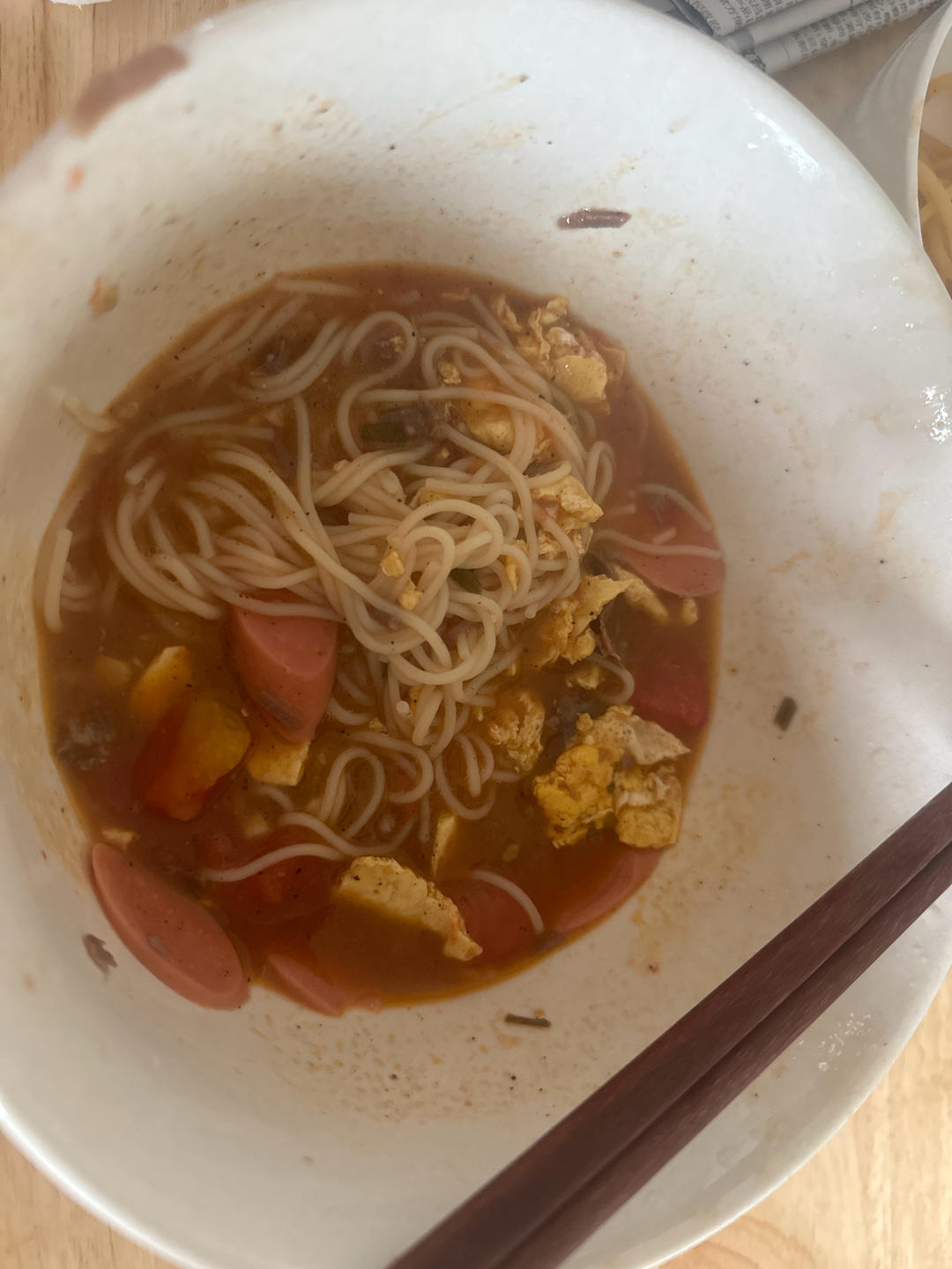 恨不得抱着锅舔的番茄鸡蛋面