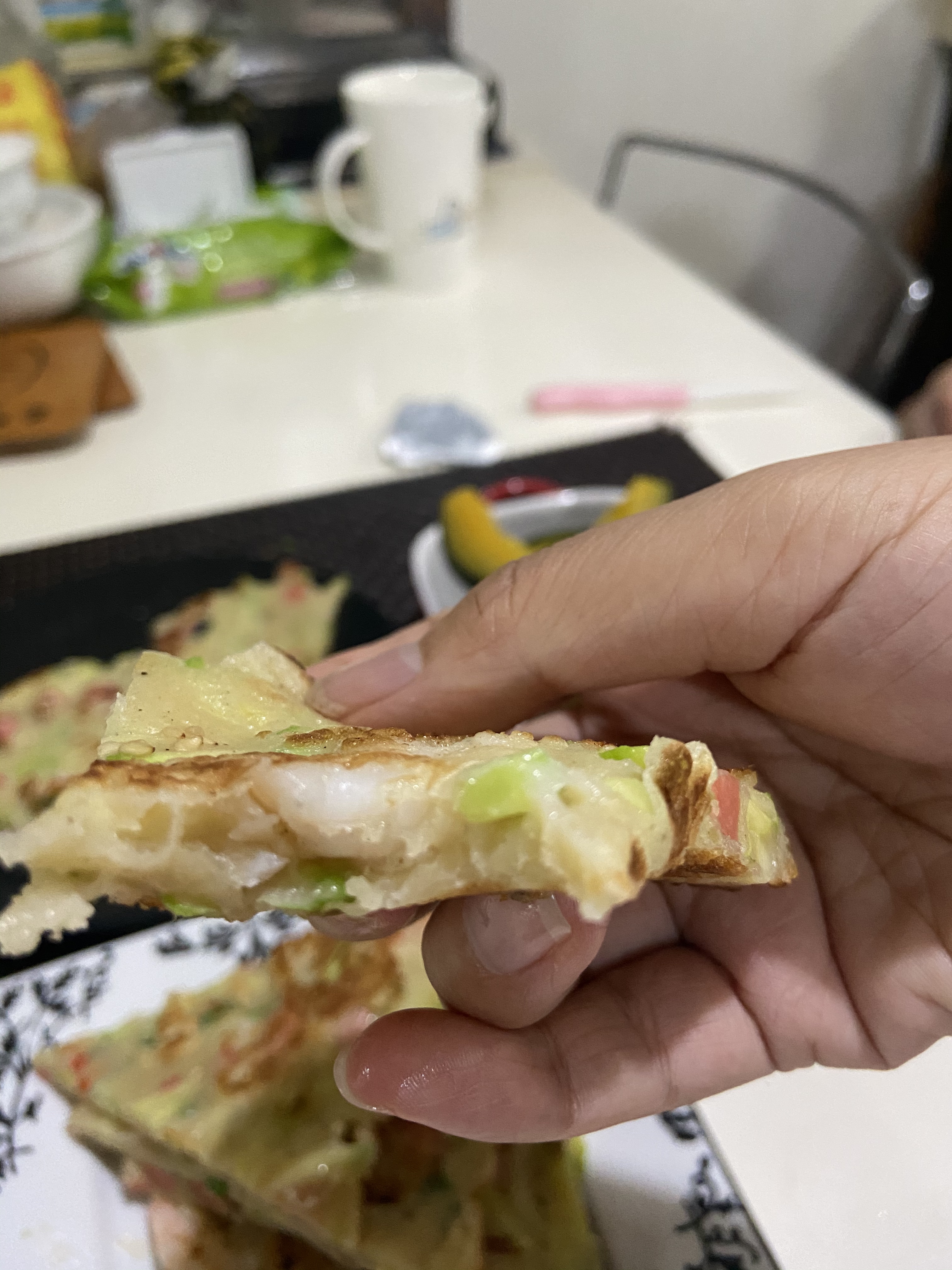 大虾火腿肠西葫芦鸡蛋饼的做法