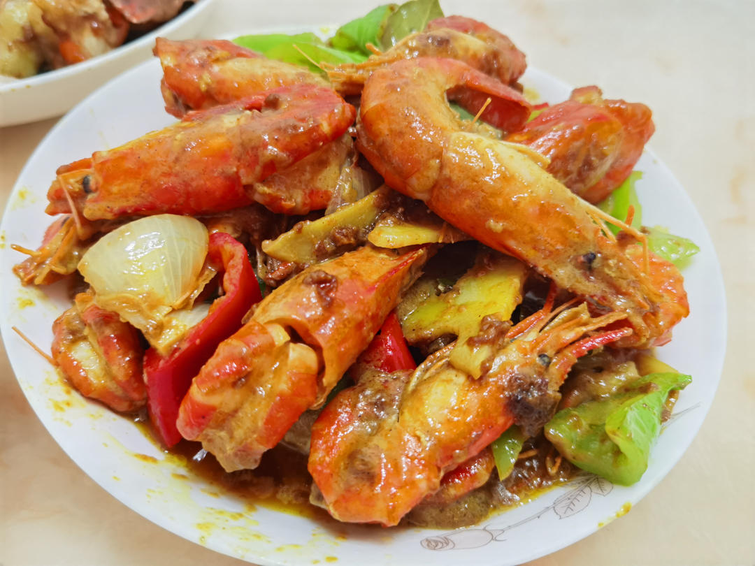 咖喱虾<绝对好吃>