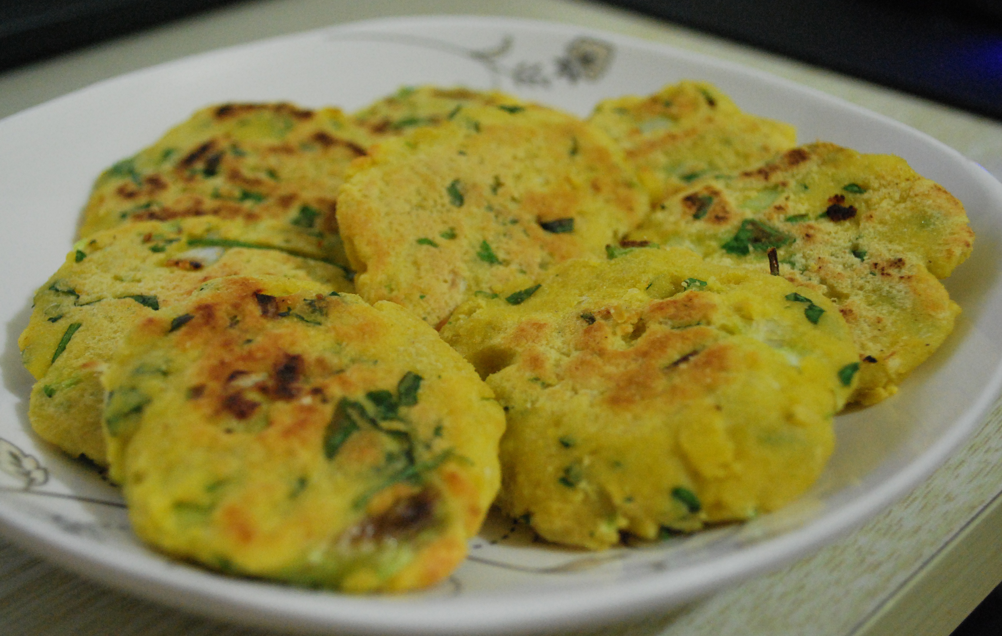 韭菜豆渣饼