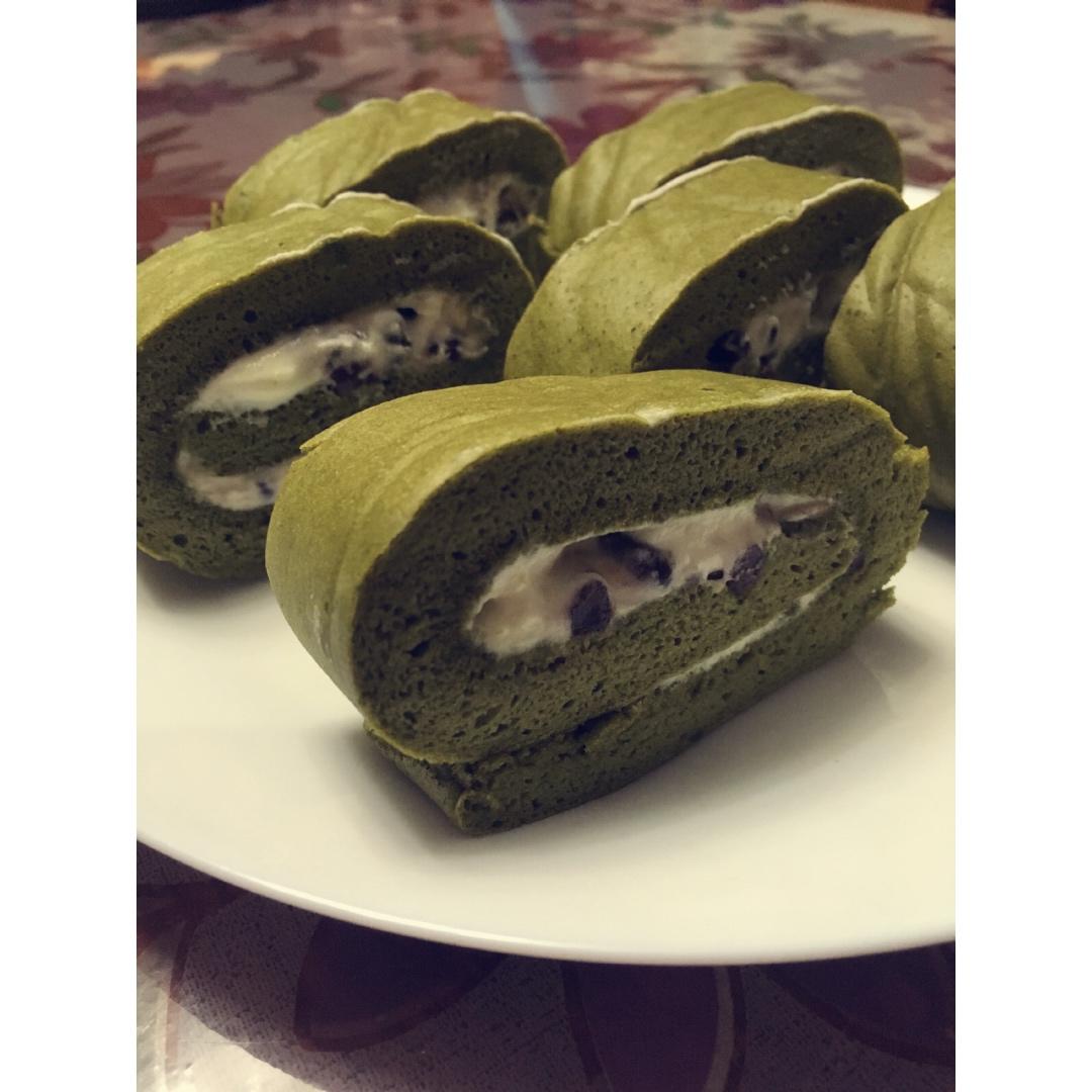 抹茶蜜豆蛋糕卷