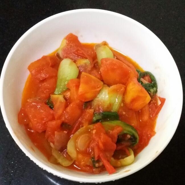 西红柿油菜的做法