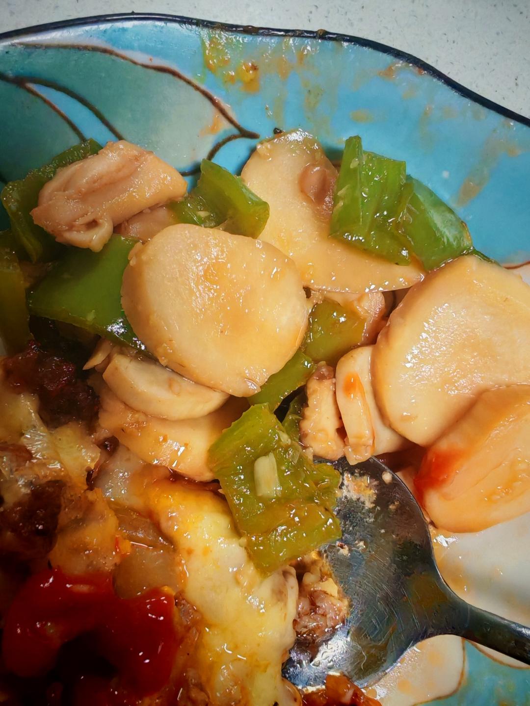 青椒素炒杏鲍菇