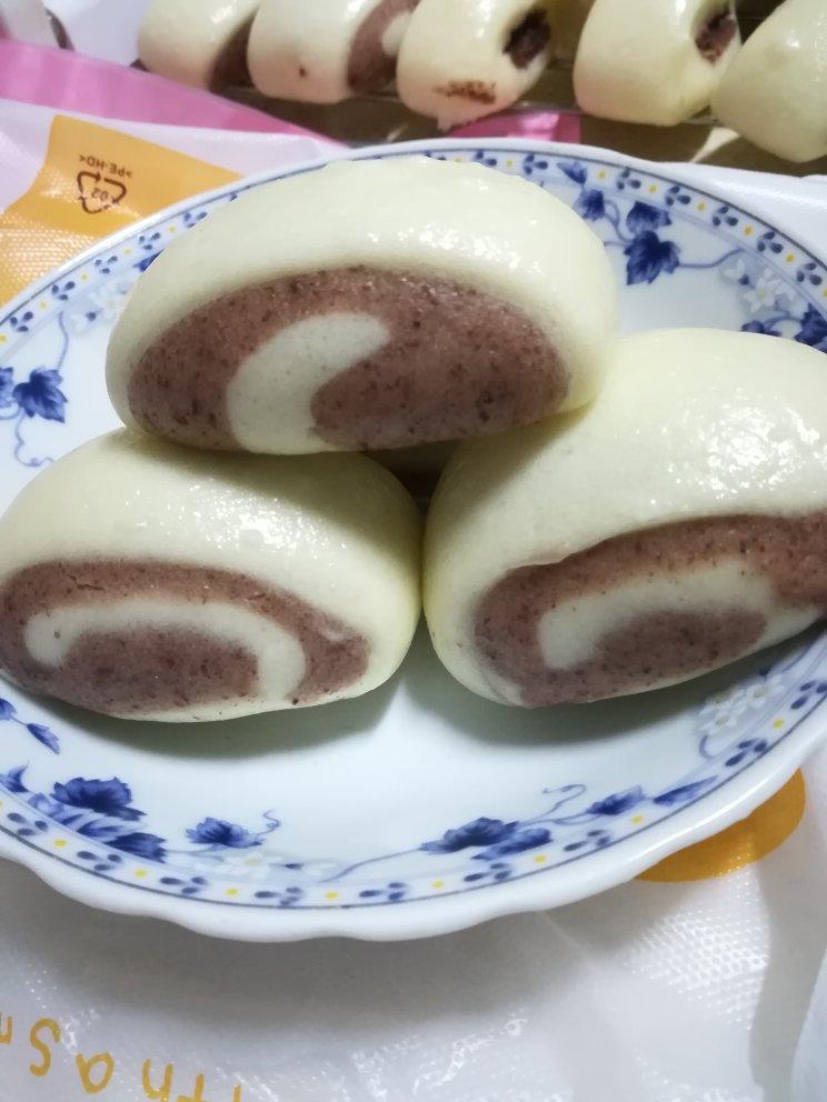 豆沙普通面粉双色刀切馒头