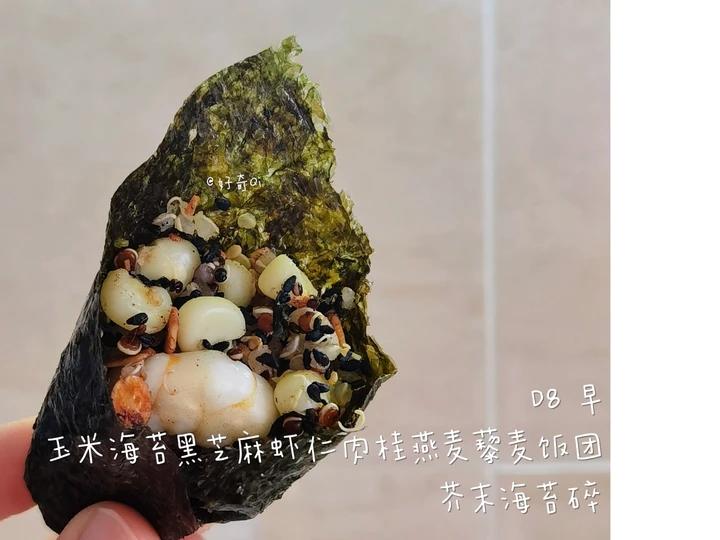 玉米海苔黑芝麻虾仁肉桂燕麦藜麦饭团🍙