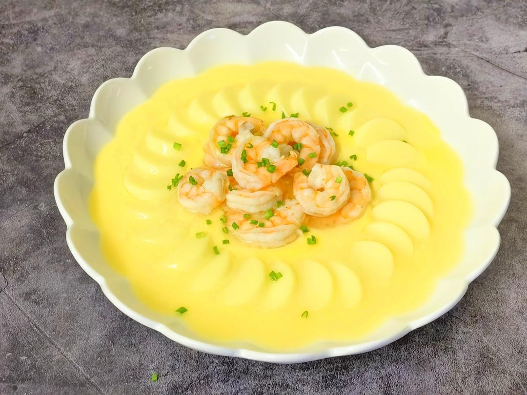 虾仁玉子豆腐蒸蛋/“蒸蒸日上”的年夜饭快手菜