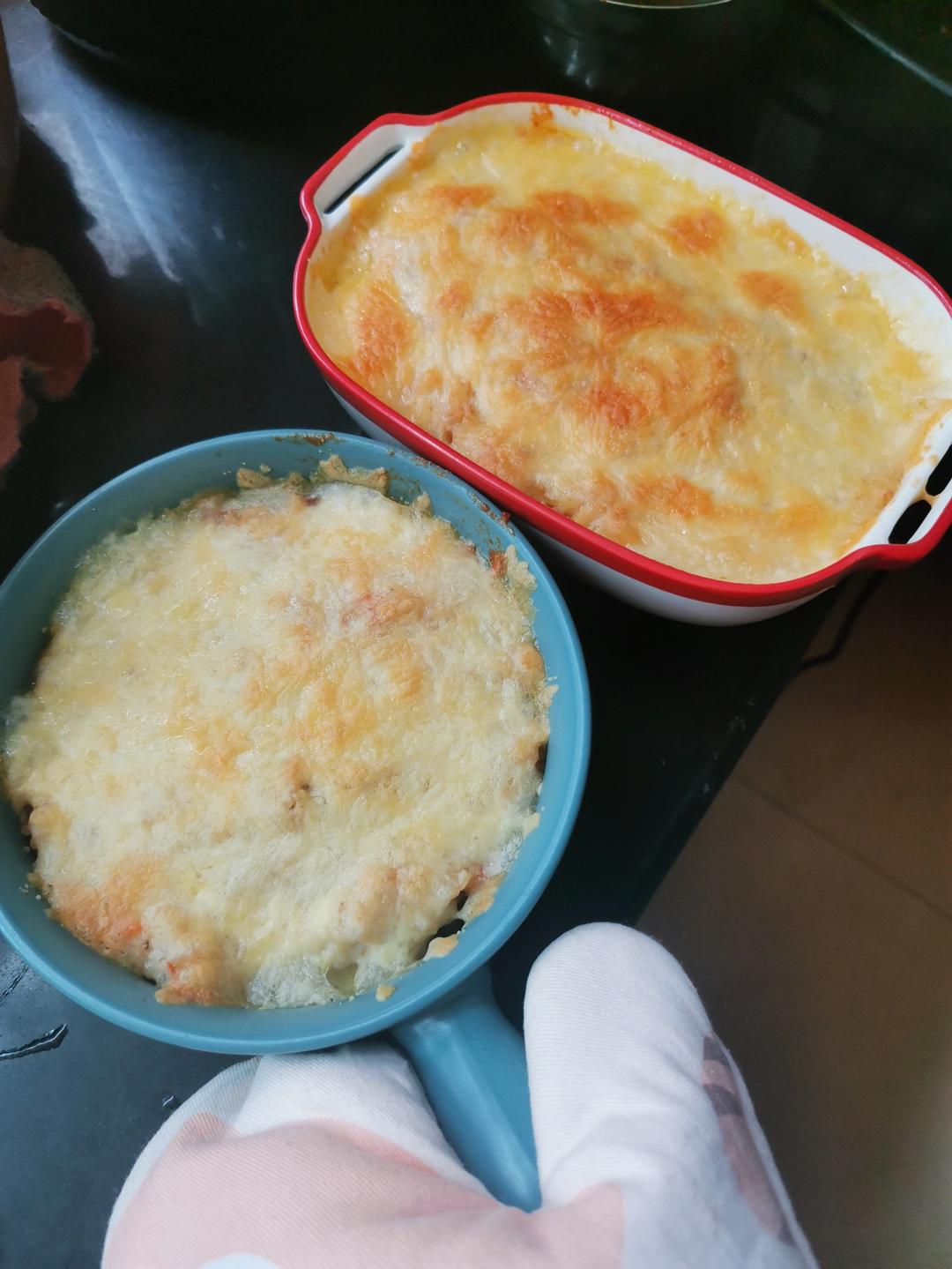 鸡胸肉芝士焗饭，超强拉丝肉香浓郁！