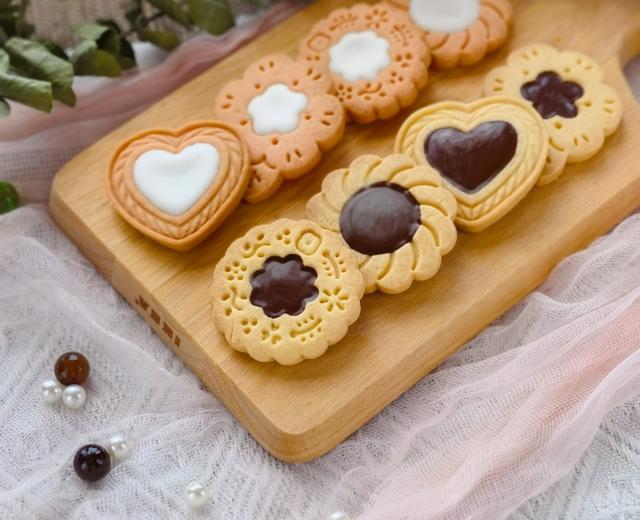 七夕情人节手作❤️双色曲奇小饼干的做法