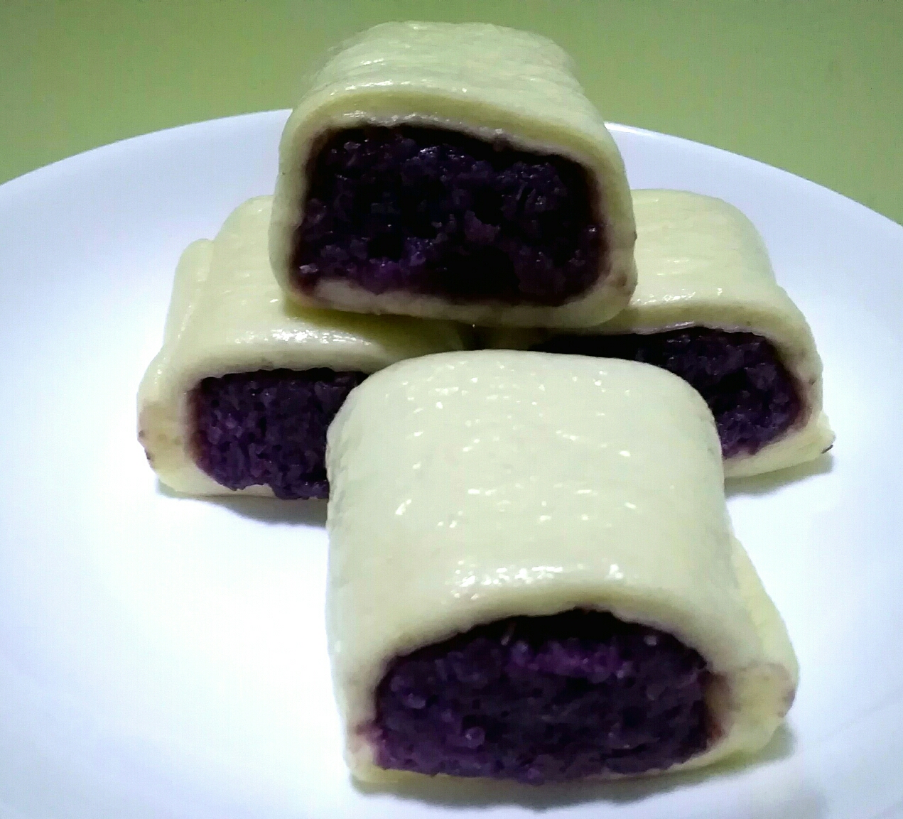 简单好吃的糯米饭紫薯卷的做法