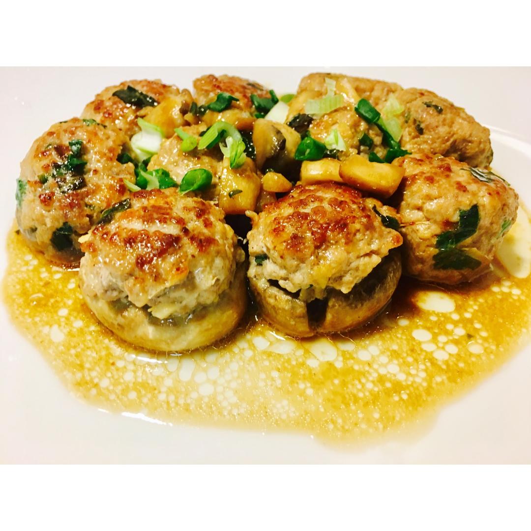 肉馅酿蘑菇