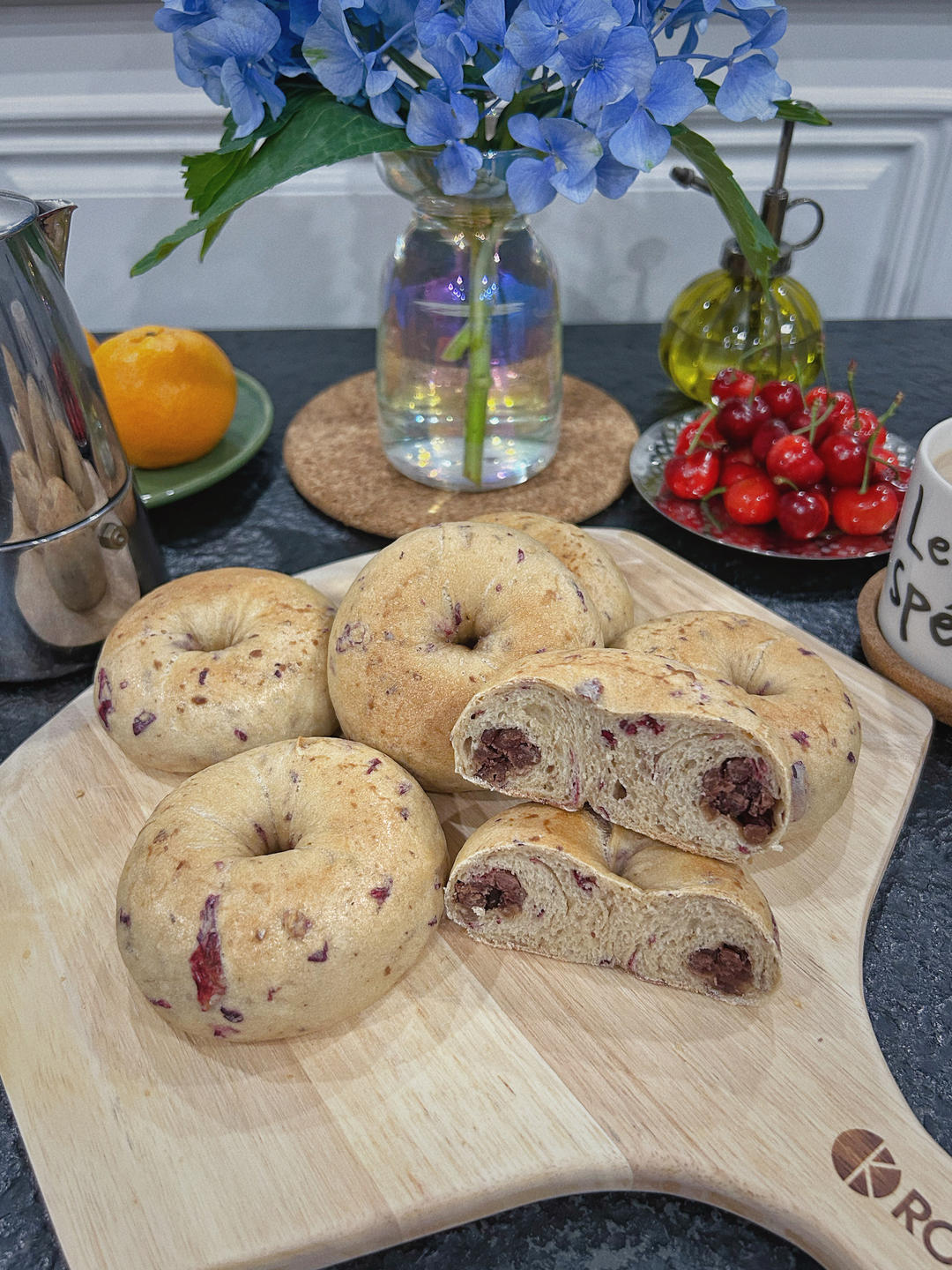 玫瑰乳酪贝果「黑糖玫瑰贝果」