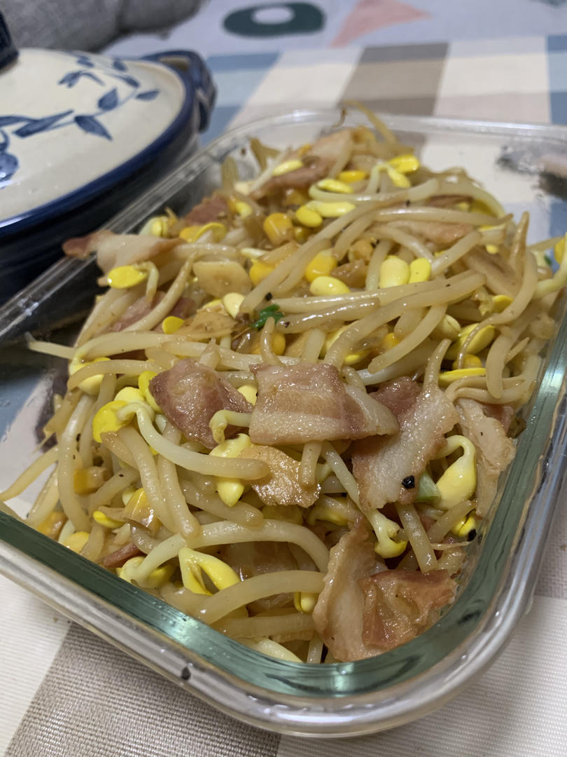 玉米培根炒豆芽