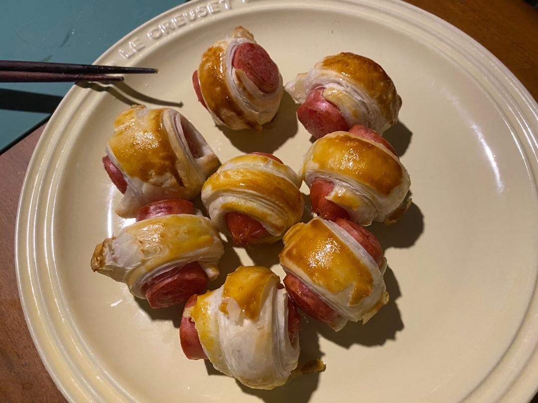香肠可颂卷 热狗手抓饼  不用和面版
