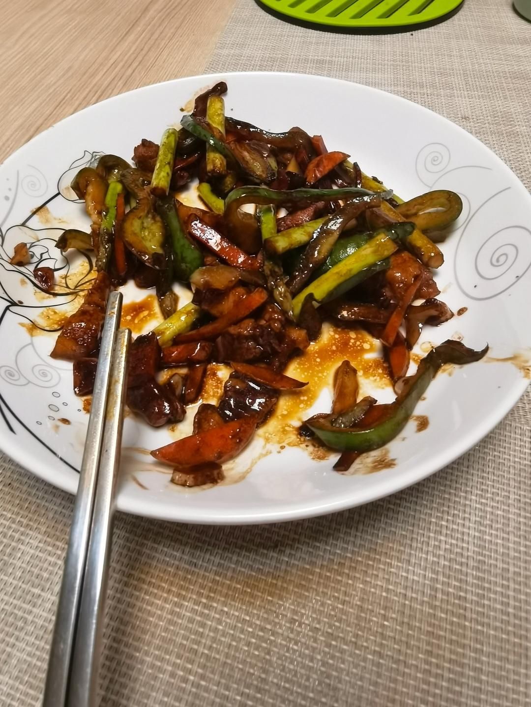 芦笋胡萝卜炒肉