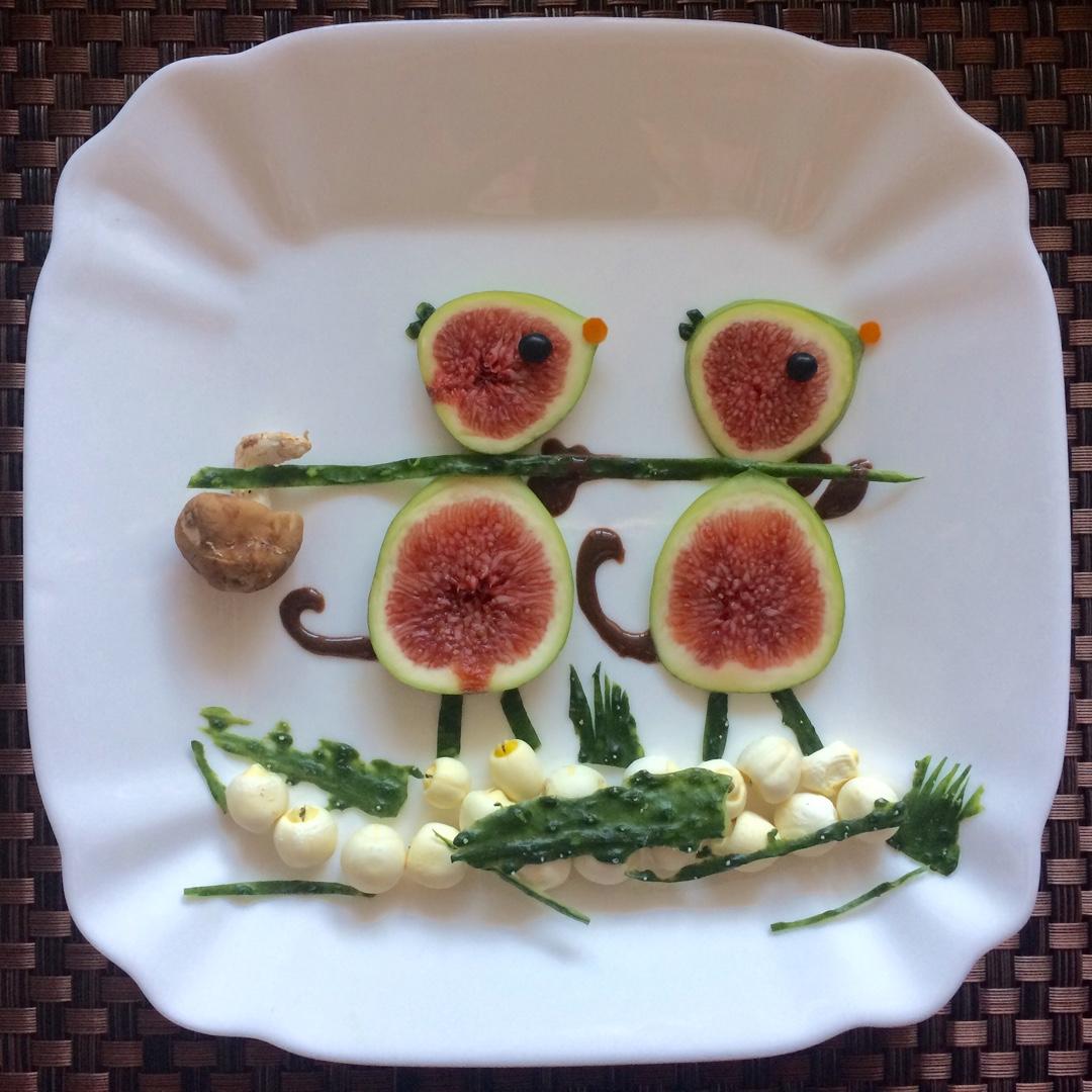 花儿朵朵l79c做的无花果趣味拼盘