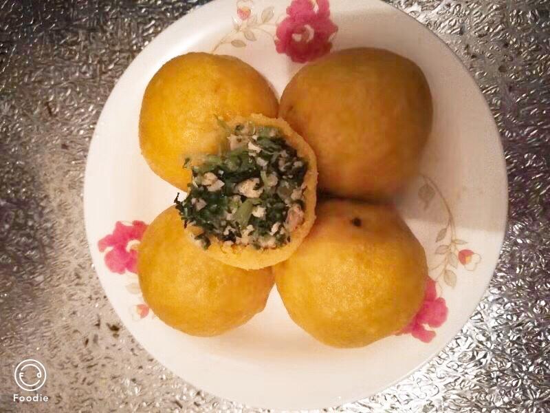网红玉米面菜团子