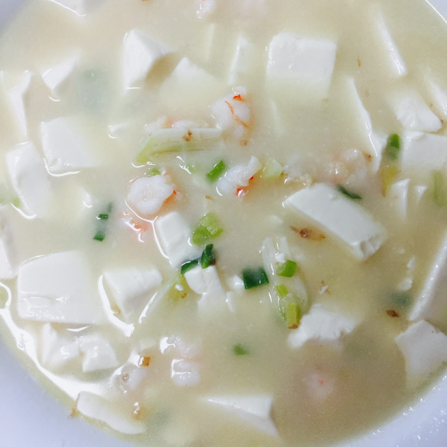 豆腐鲜虾汤