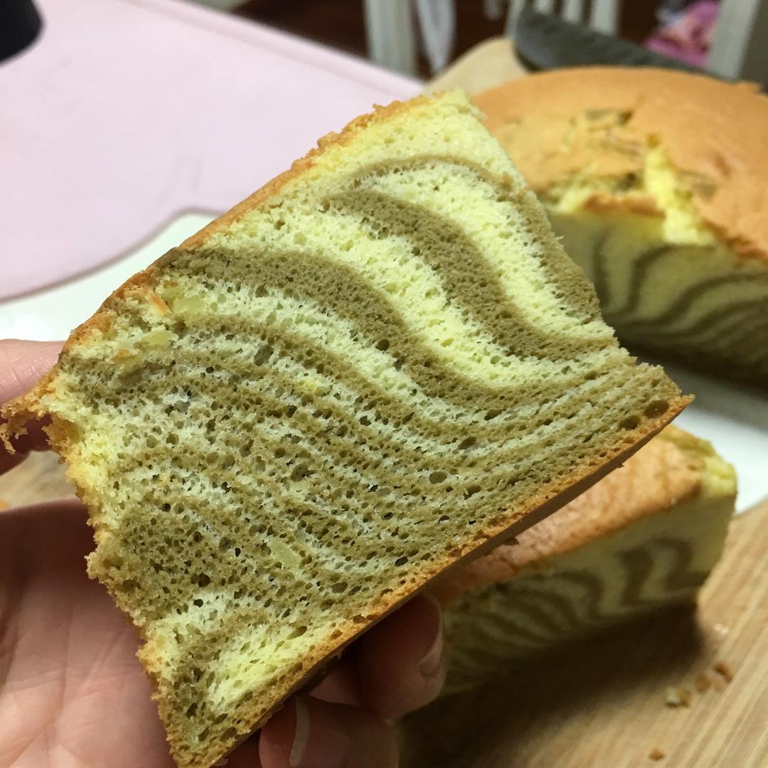 抹茶斑马纹戚风蛋糕