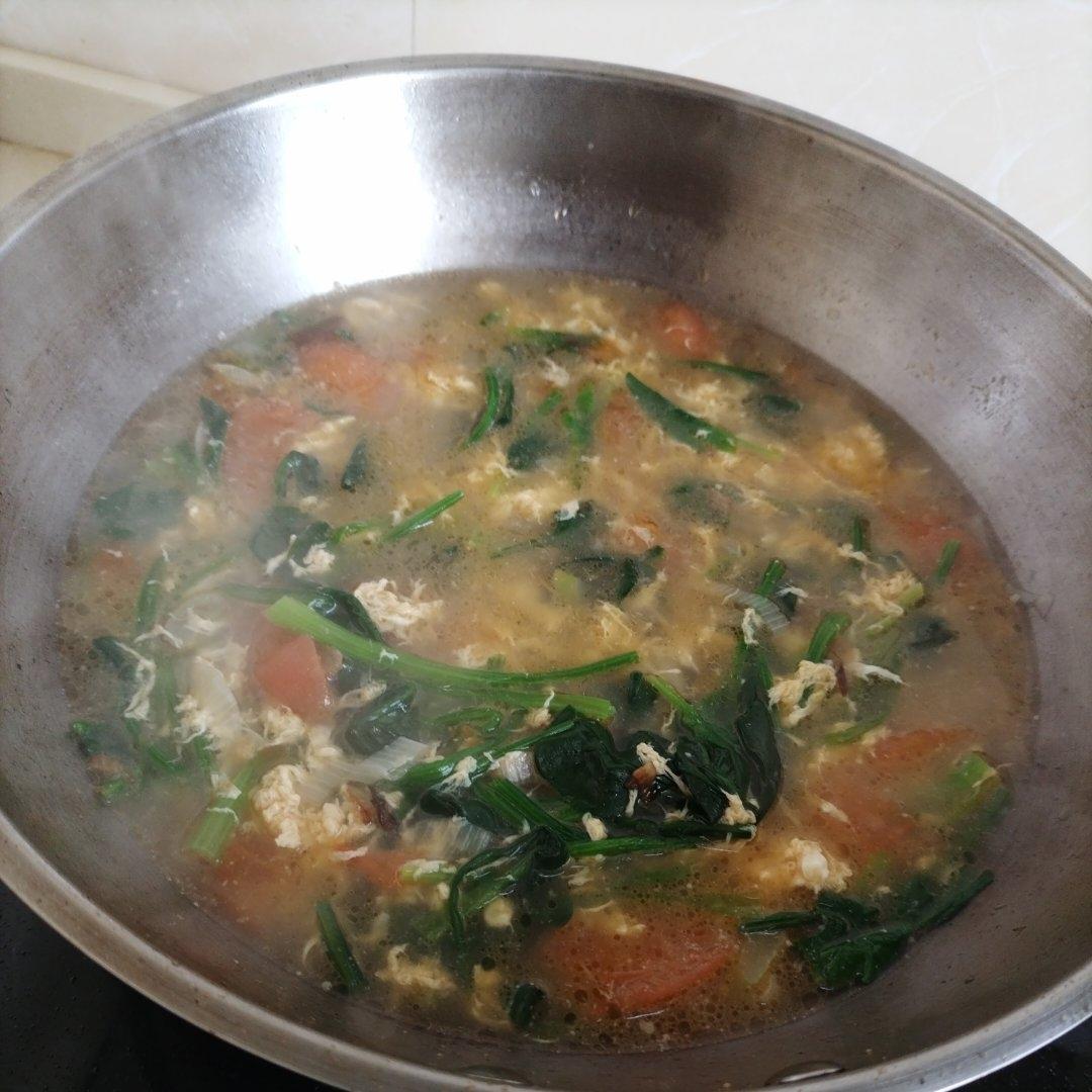 番茄菠菜鸡蛋汤