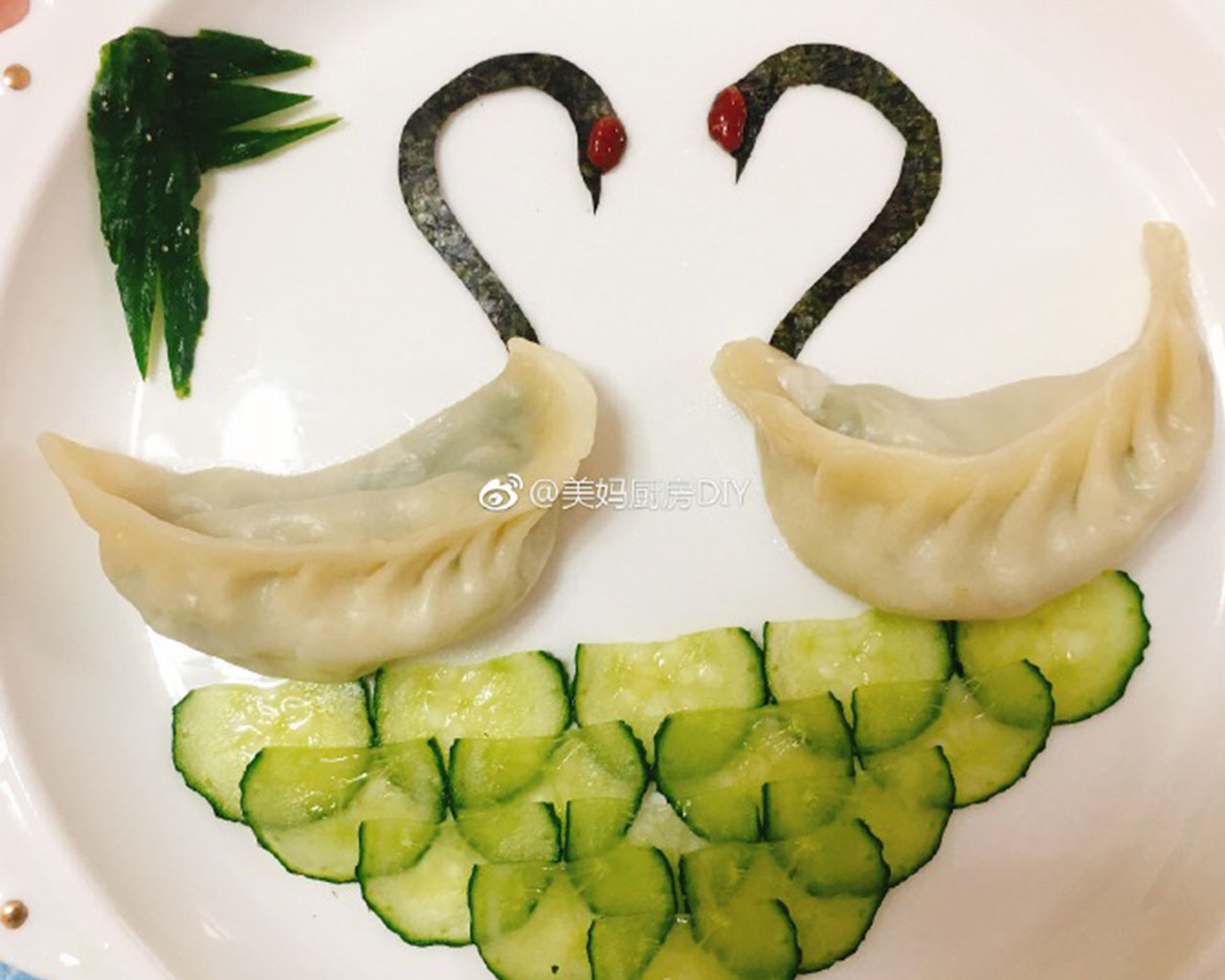 饺子摆盘造型艺术图片