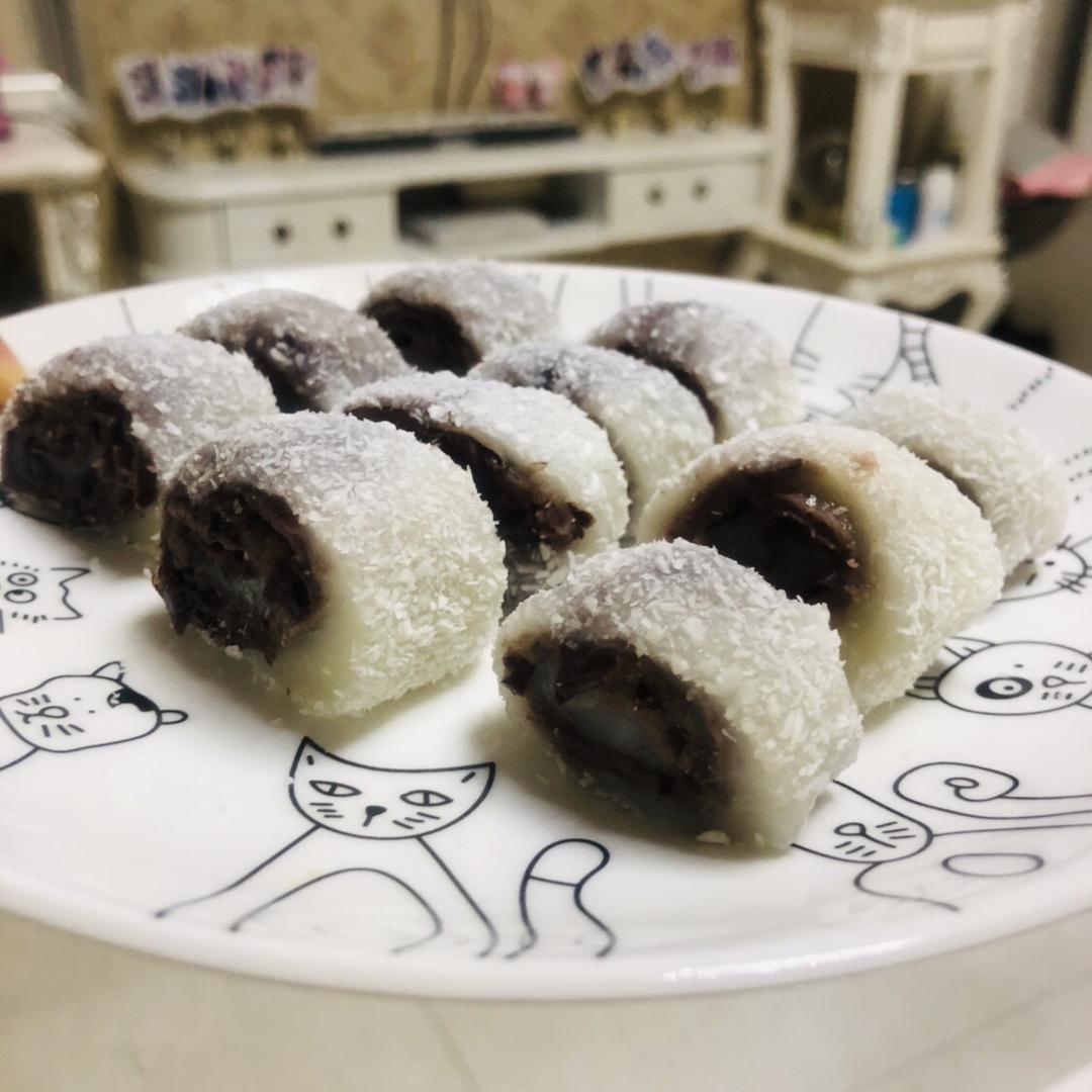 零失败！巨好吃的椰蓉豆沙糯米卷！