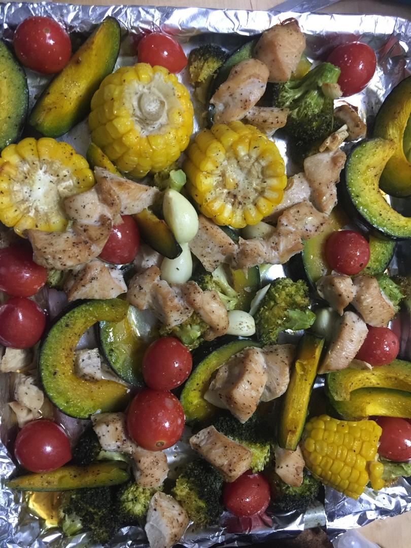 低卡饱腹的时蔬烤鸡胸肉🔥美味又解馋