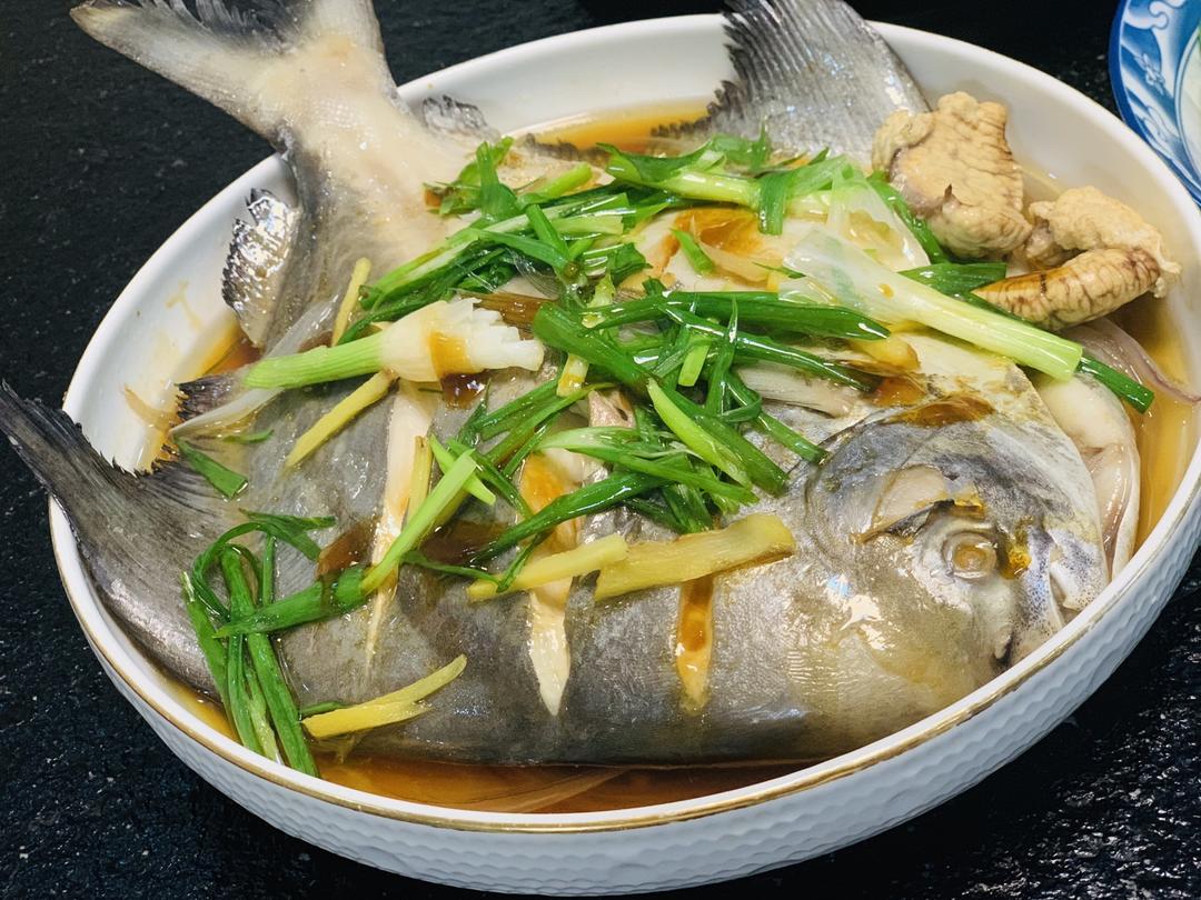 油淋清蒸白鲳🐟