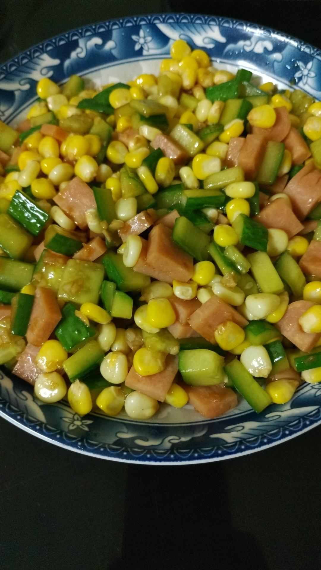 玉米黄瓜火腿粒