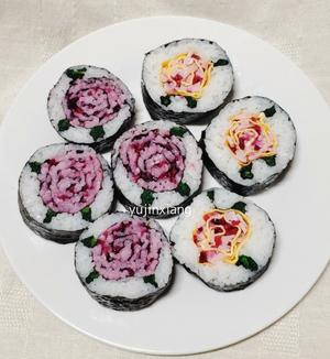 🌸花开富贵🌸玫瑰海苔寿司卷（一）🌸的做法 步骤27