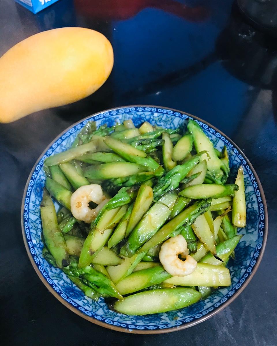 清炒芦笋虾仁