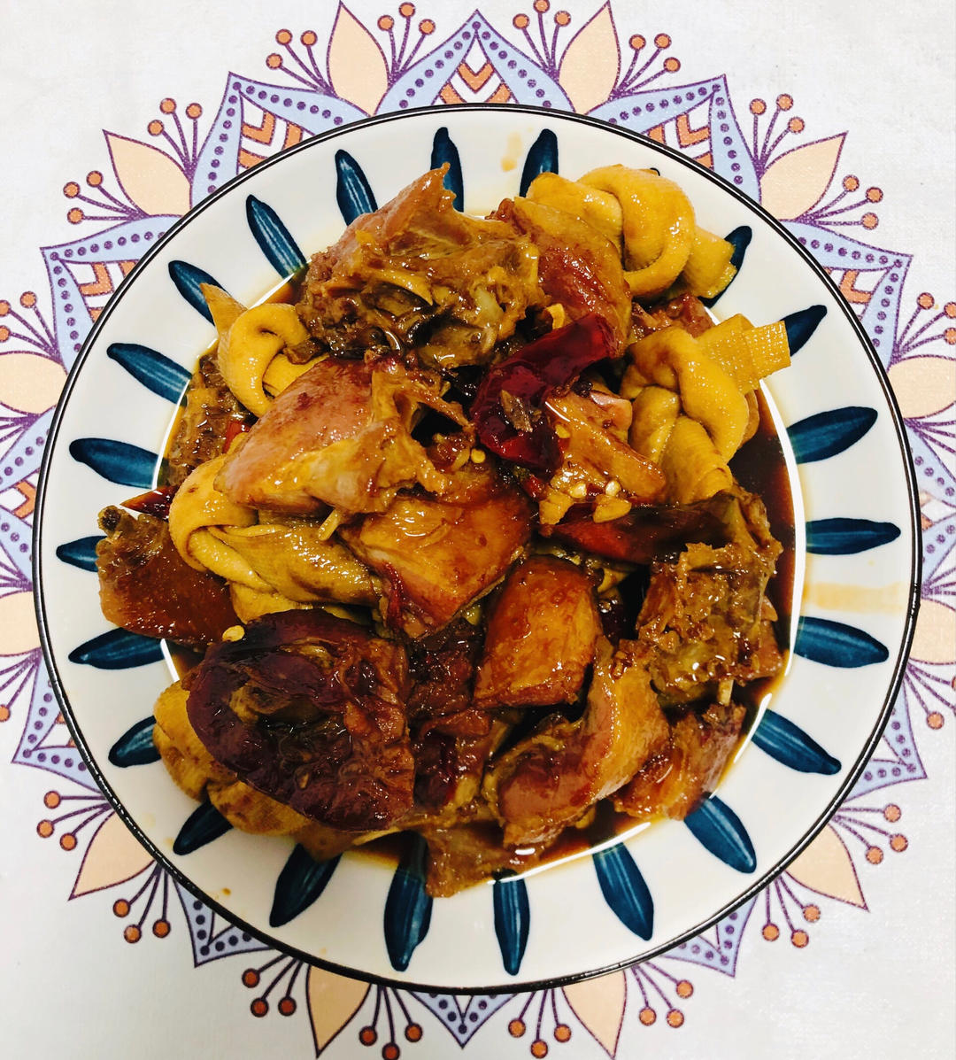 千张结烧咸鸭腿