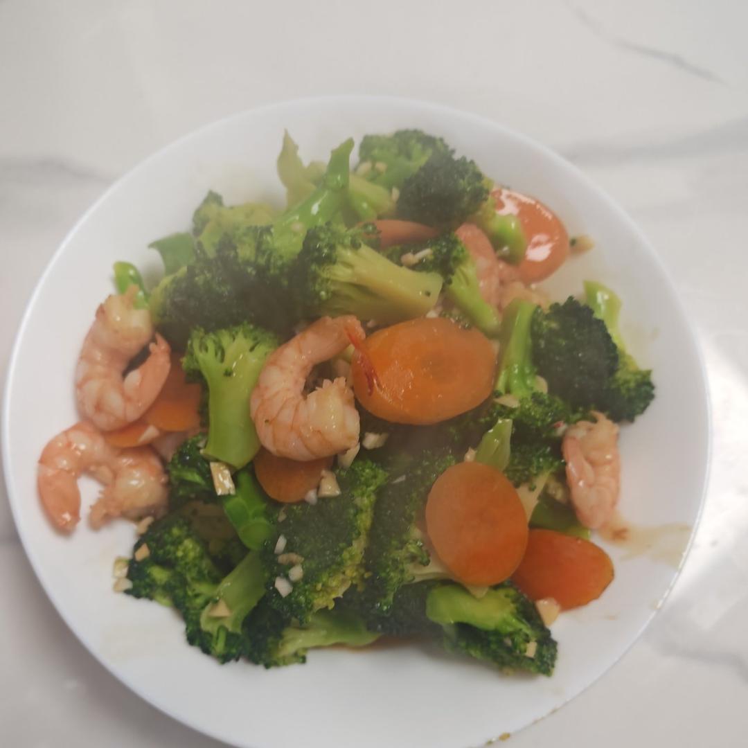 减肥去脂的西兰花炒虾仁