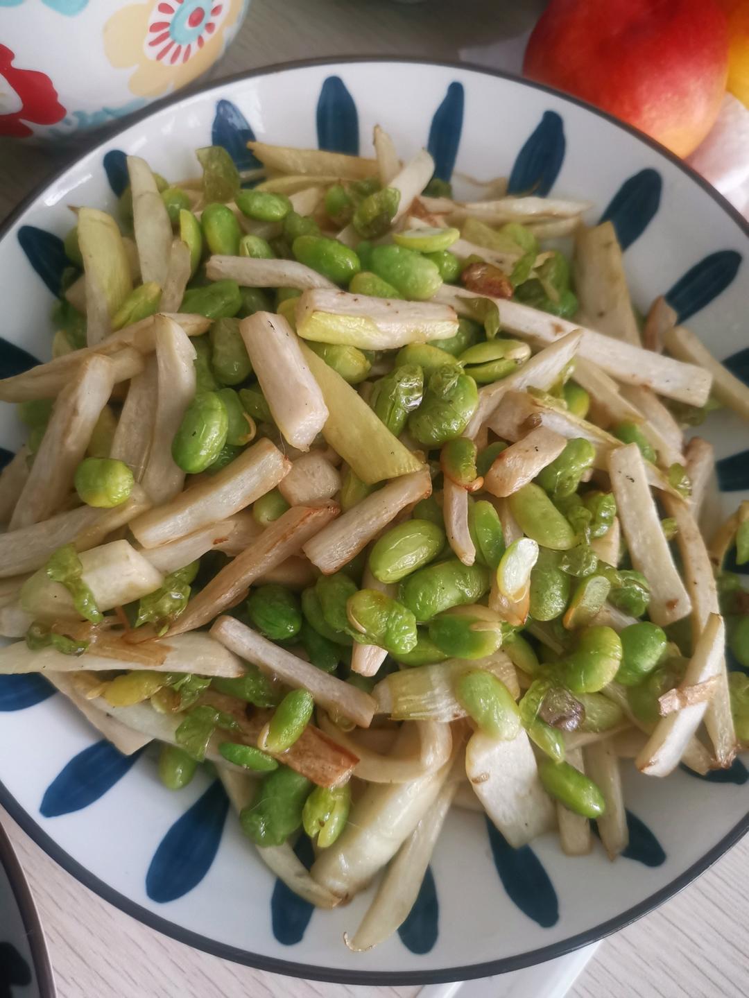 茭白炒毛豆