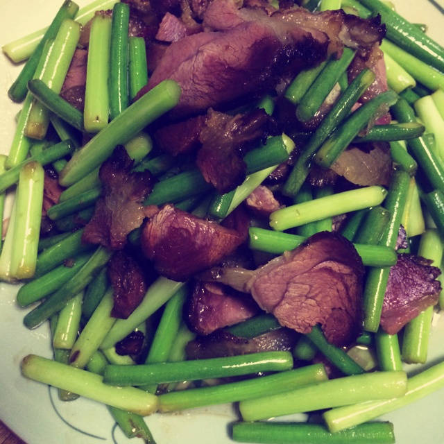 蒜苔炒腊肉