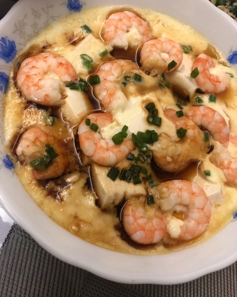 减肥也能吃虾仁豆腐蒸水蛋