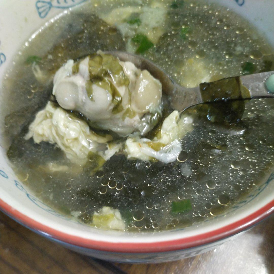 鲜到眉毛都掉下来啦❗️紫菜海蛎煲