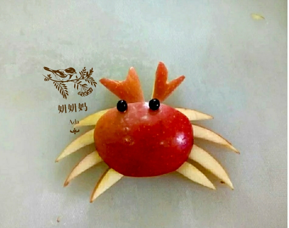苹果螃蟹(创意小盘饰の十四)的做法 步骤10