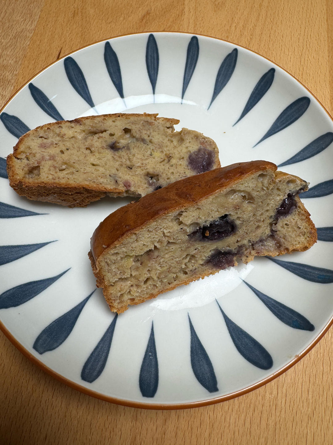 0️⃣糖0️⃣油！好吃不胖｜香蕉蓝莓玉米面蛋糕