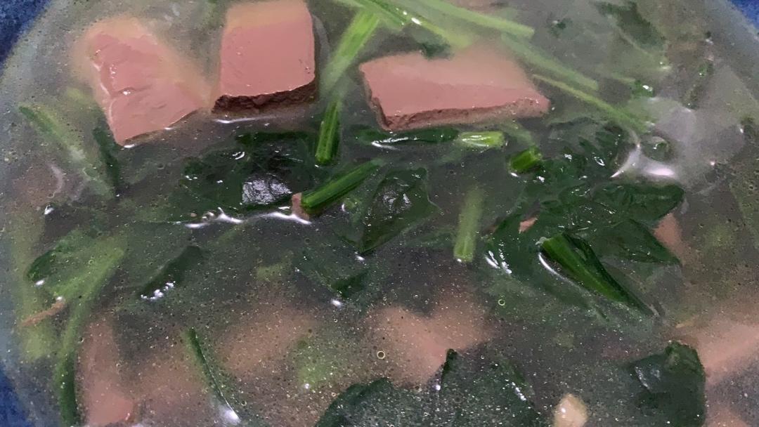 菠菜鸭血汤