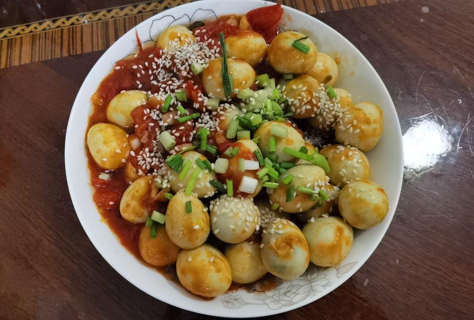 茄汁虎皮鹌鹑蛋