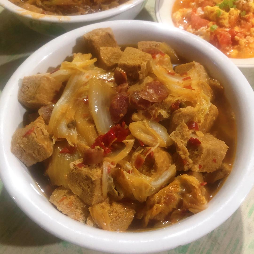 大白菜炖冻豆腐