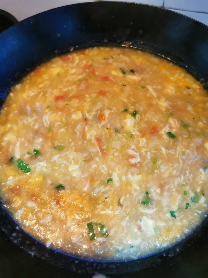 番茄鸡蛋旮瘩汤的做法