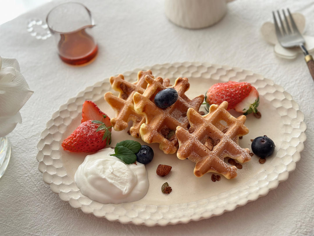 小朋友超爱的奶油格子松饼