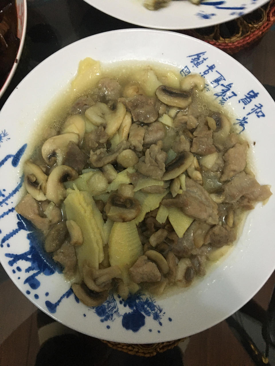 竹笋蘑菇炒肉片