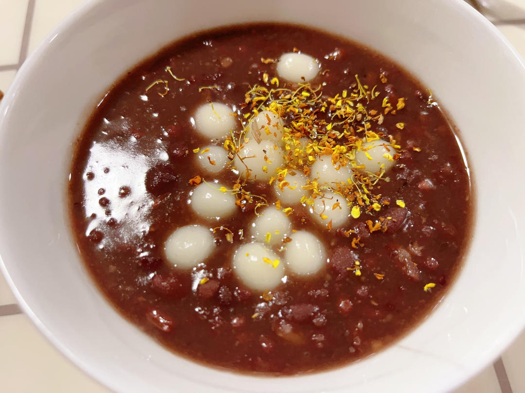 桂花团子小豆粥