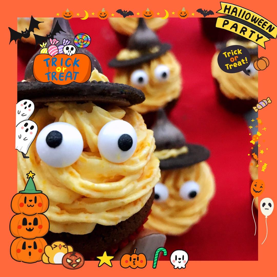 万圣节鬼怪蛋糕 超软巧克力马芬/阿猪烘焙视频：特别篇