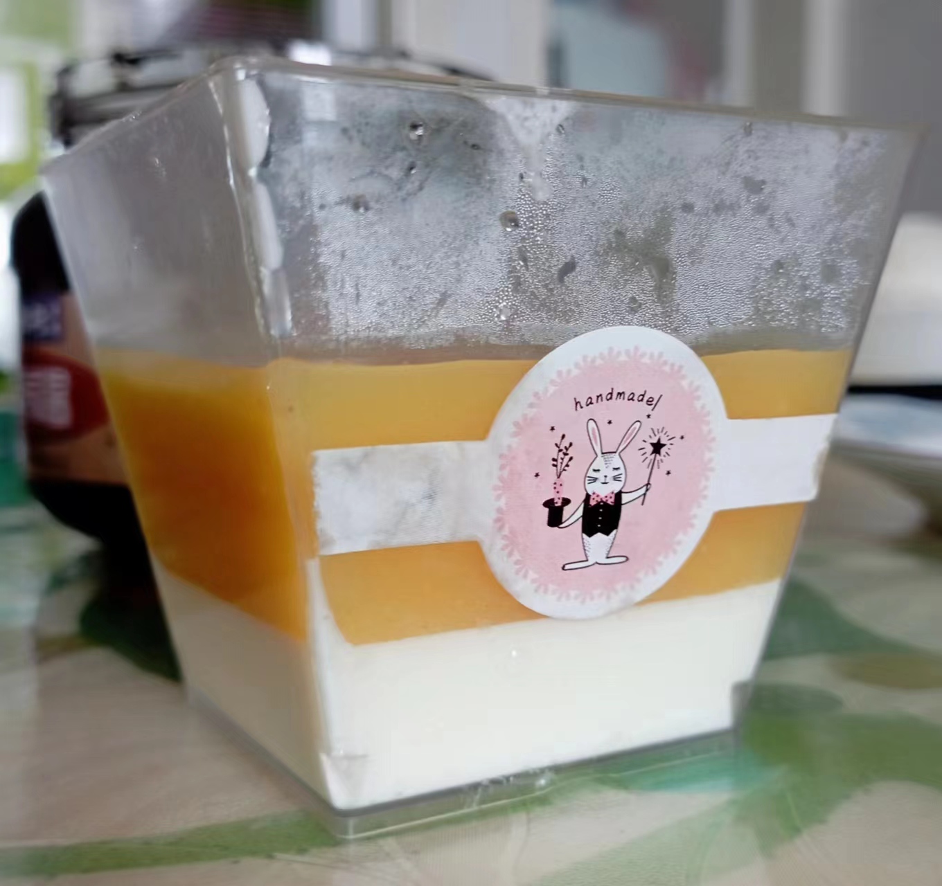 香橙奶油布丁（果冻）白凉粉版巨简单❤#下午茶#附失败补救方法🍊